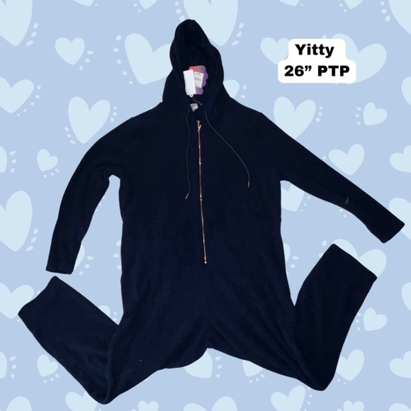 Yitty Plush Teddy Fleece Lounge Jumpsuit Zip-up Onesie NWT - Picture 1 of 5